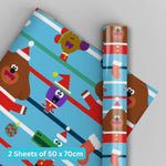 Christmas Wrapping Paper 2 Sheets & 2 Tags