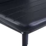 Set Of 2 Pu Leather Upholstered Dining Chairs | Black