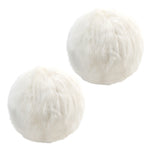 Round Faux Fur Ball Cushions Set Of 2