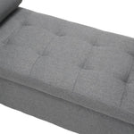 Grey Linen Storage Bench – Upholstered Entryway Seat With Hidden Storage, 128 X 51 X 60 Cm
