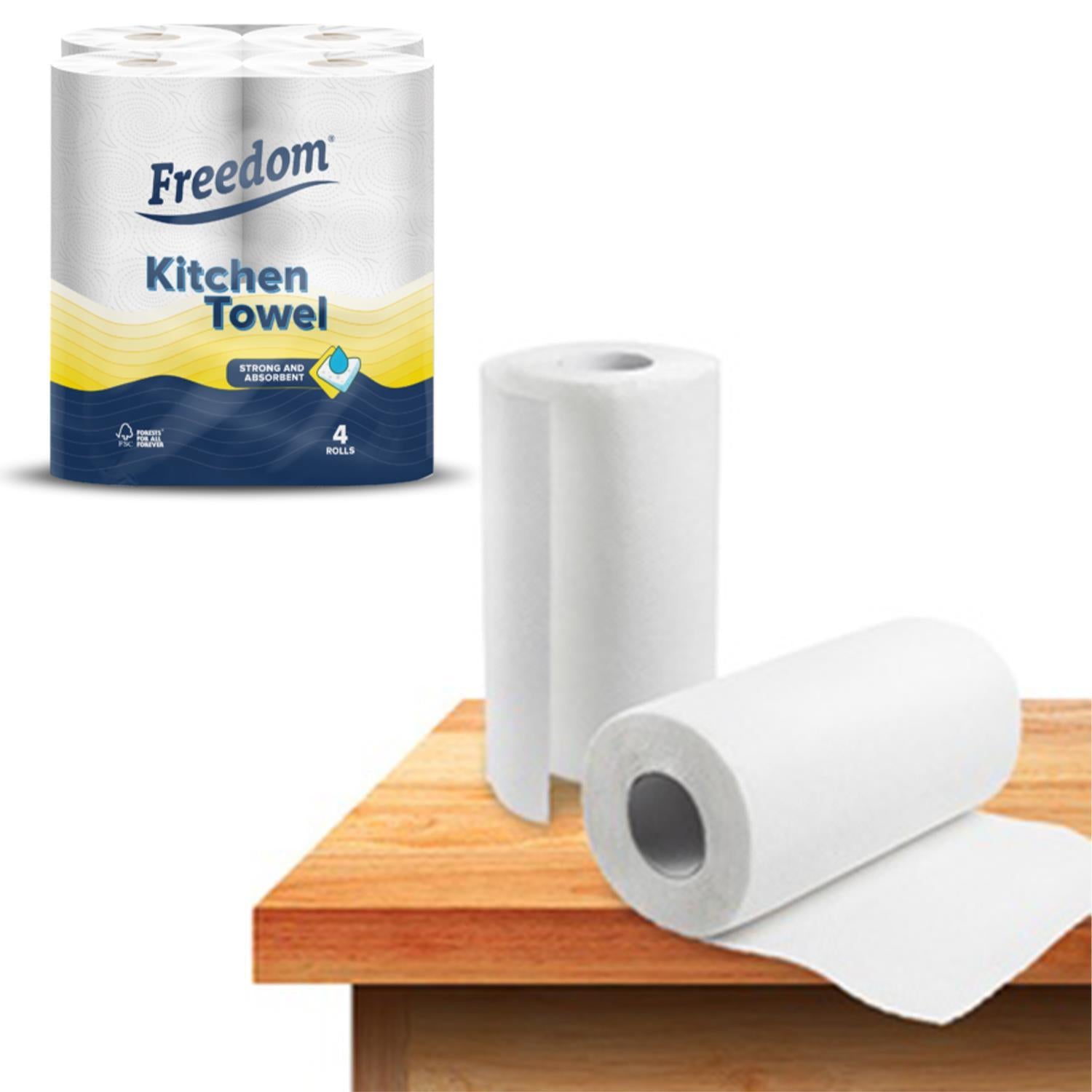 Freedom Shea Butter 3-ply 90 Rolls + Rhino Kitchen Paper 24 Rolls