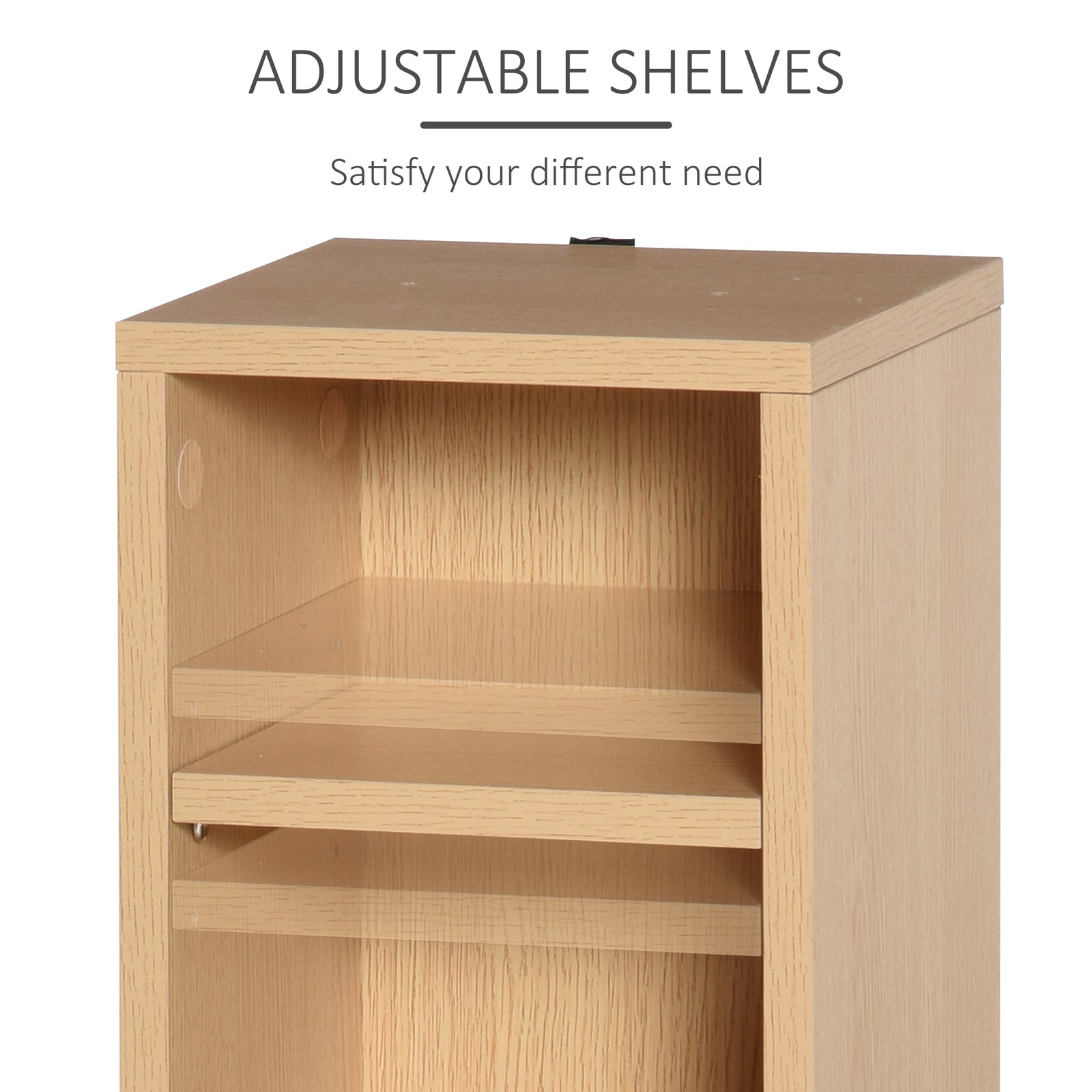 Set Of 2 Cd Storage Units With Adjustable Shelves | One Size | Natura