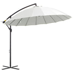 3m Cantilever Shanghai Parasol W/ Crank & Cross Base | White
