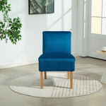 Corina Velvet Fabric Armless Accent Chair | Blue