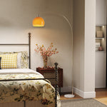 Modern Standing Lamp With Shade & Foot Switch | Orange