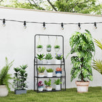 3 Tier Plant Stand W/ Hanging Hooks For Balcony Living Room