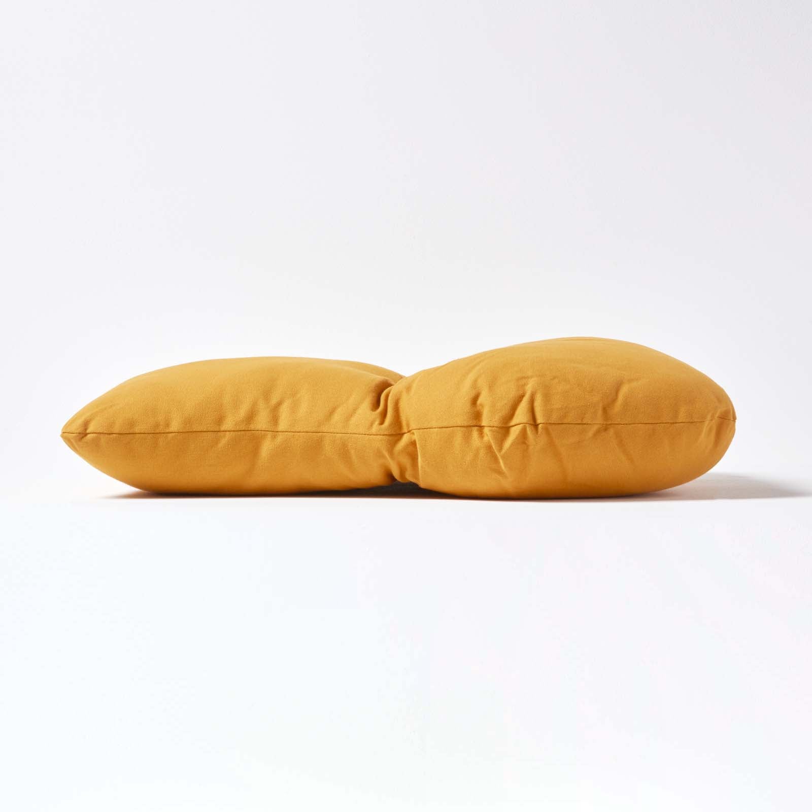 Cotton Back Support Thick Lumbar Cushion | Mustard