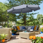 2.7m Cantilever Parasol Banana W/ Crank Handle | Dark Gray