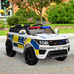 12v Kid Electric Ride On Police Car W/ Remote Siren Bluetooth 3-6 Years