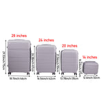 4pcs Lockable Travel Suitcase Set | Light Grey
