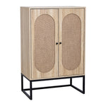 Sideboard Storage Cabinet With Magnetic Rattan Doors