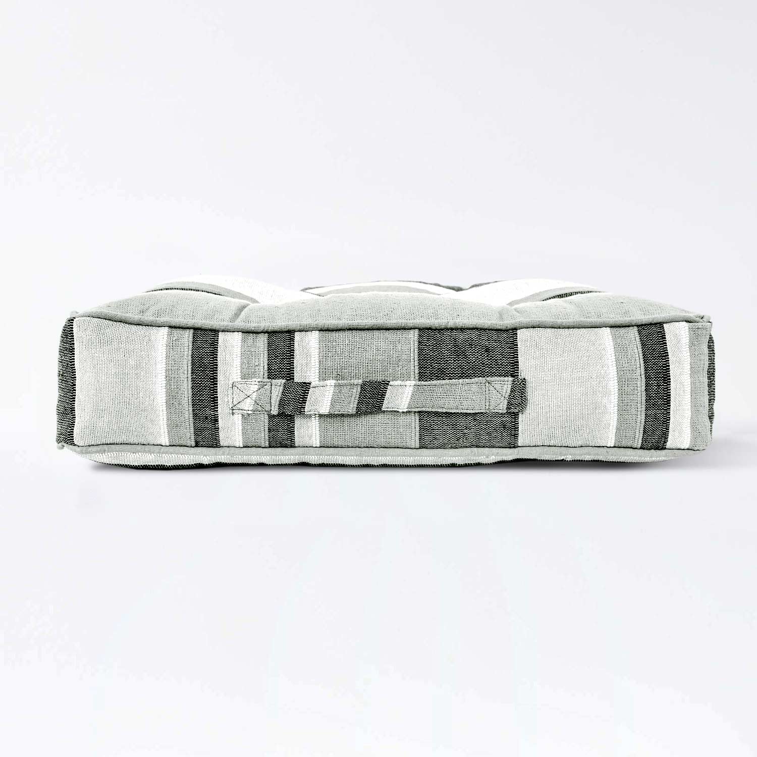 Morocco Striped Cotton Floor Cushion | 40cm x 40cm | Monochrome