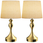 Table Lamps Set Of 2, Modern Bedside Lamps With Usb Ports | Gold