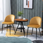 2 Pieces Modern Upholstered Fabric Bucket Seat Dining Chairs | Yellow