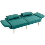 Convertible Sofa Bed Settee With Adjustable Backrest | One Size | Green