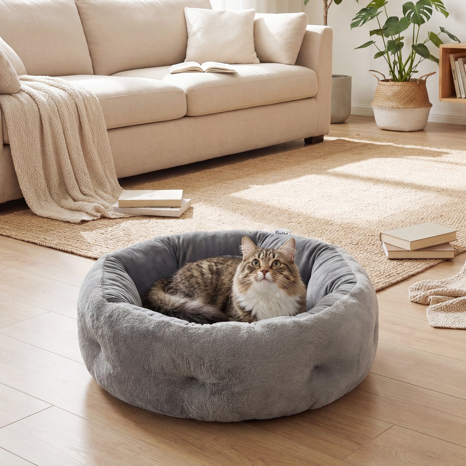 PawHut Cat Bed, Dog Pet Bed For Indoor Cats And Small Dogs