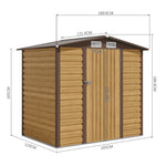 6×4ft Outdoor Metal Shed – Tawny Galvanized Steel Storage With Lockable Door & Ventilation