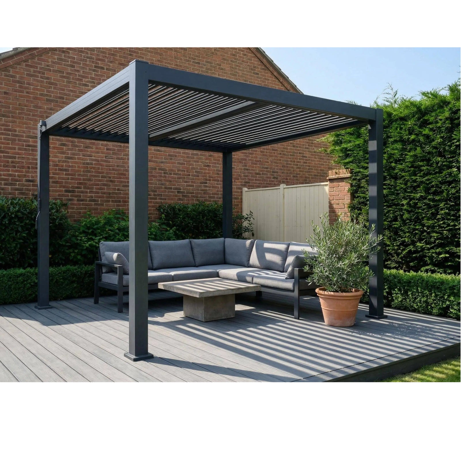 3m X 3m Aluminium Pergola With Manual Louvre Roofing