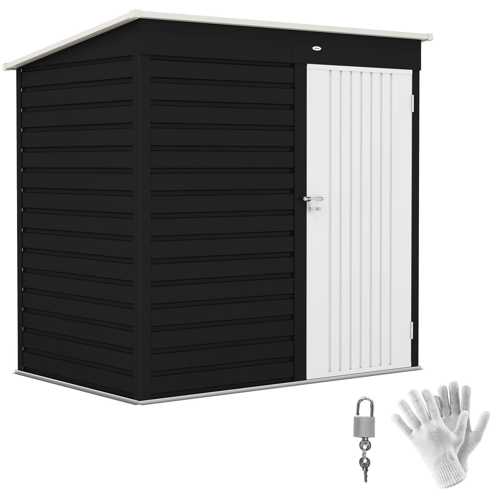 6 X 4ft Metal Garden Shed W/ Lockable Door