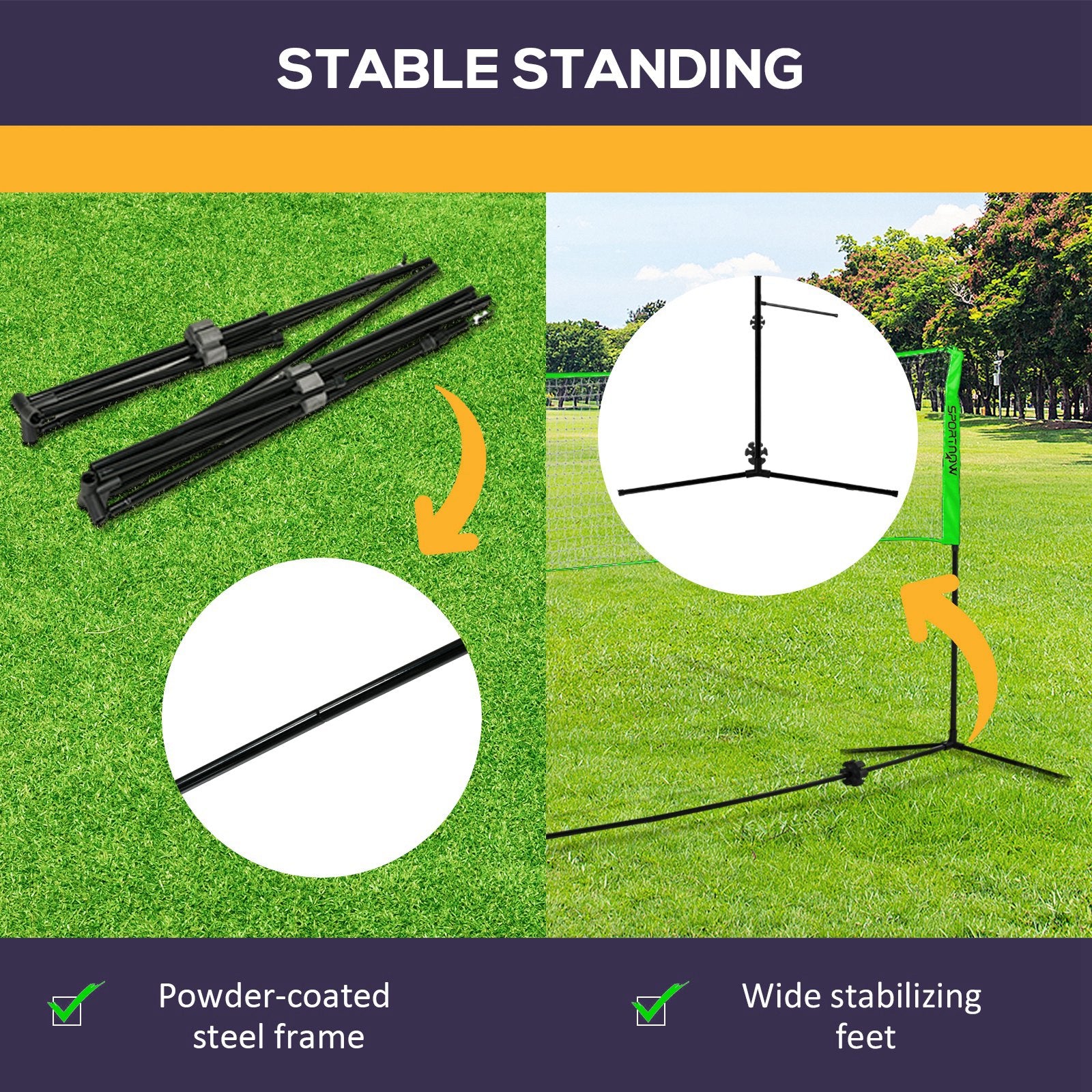 5m Portable Badminton Set With Adjustable Net | Green