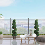 2 Pack 120cm Artificial Boxwood Spiral Tree Decorative