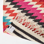 Manila Handwoven Diamond Kilim Wool Rug | 200cm | Orange & Black