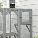 Wooden Cat House, 71" Catio Outdoor Cat Enclosure With 3 Platforms, Large Door