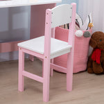 2 Pcs Childrens Table And Chair Set W/ Whiteboard Storage | Pink