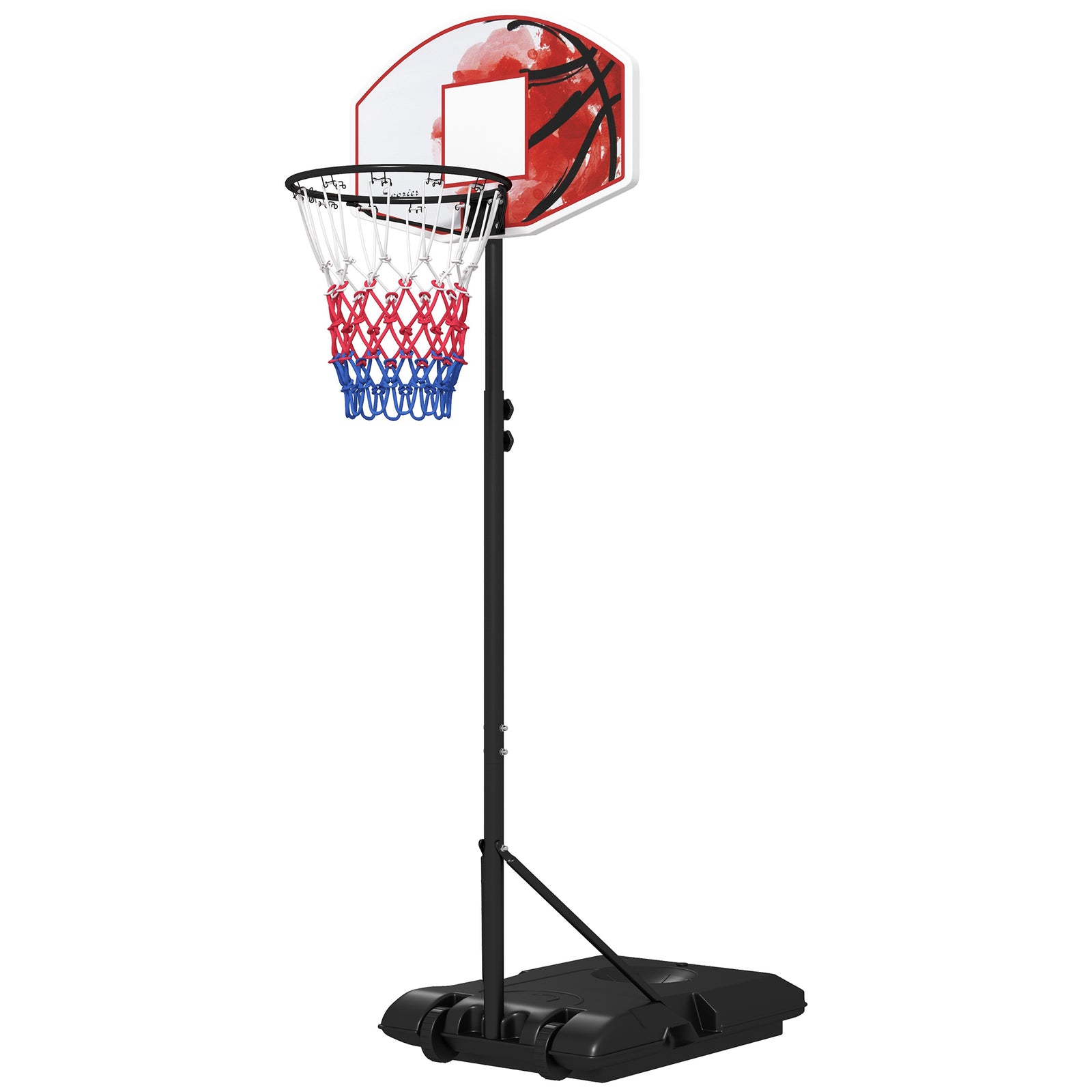 Adjustable Basketball Hoop And Stand With Wheels | Black