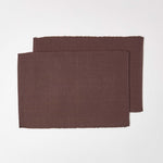Cotton Plain Pack Of 2 Placemats | 50cm x 30cm | Chocolate