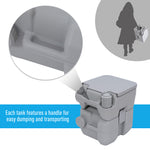 20l Mobile Camping Toilet With Handle - Grey | Gray