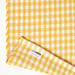 Cotton Gingham Check Rug Hand Woven | 60cm x 80cm | Yellow