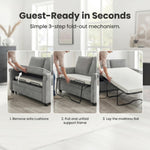 Ramy Corduroy Sofa Bed 2 Seater | Grey
