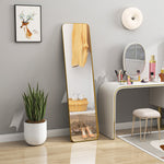 HOMCOM Rectangular Mirror For Bedroom Gold Tone