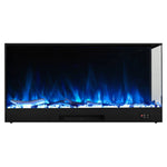 L-Shaped Smart Electric Fireplace with APP & Remote Control, 750W/1500W Recessed Fireplace Heater, 12 Flame Colours, Adjustable Brightness, Timer & Realistic Crystal Flame Effect, Black Electric Fireplace