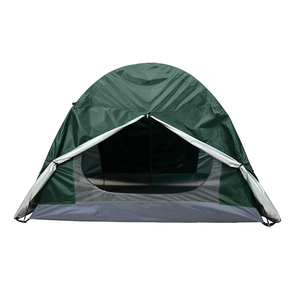 2-person Camping Tent, All-season Outdoor Tent With Aluminium Poles, Mesh Ventilation, Dual Doors, And Groundsheet | Dark Green