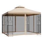 3x3metre Gazebo Patio Pavilion Canopy Tent W/ Netting Shelf