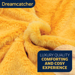 Blanket Throw Soft Faux Fur 160 X 130cm Fleece Overblanket Fluffy Blanket  For Sofa & Beds | L | Gold
