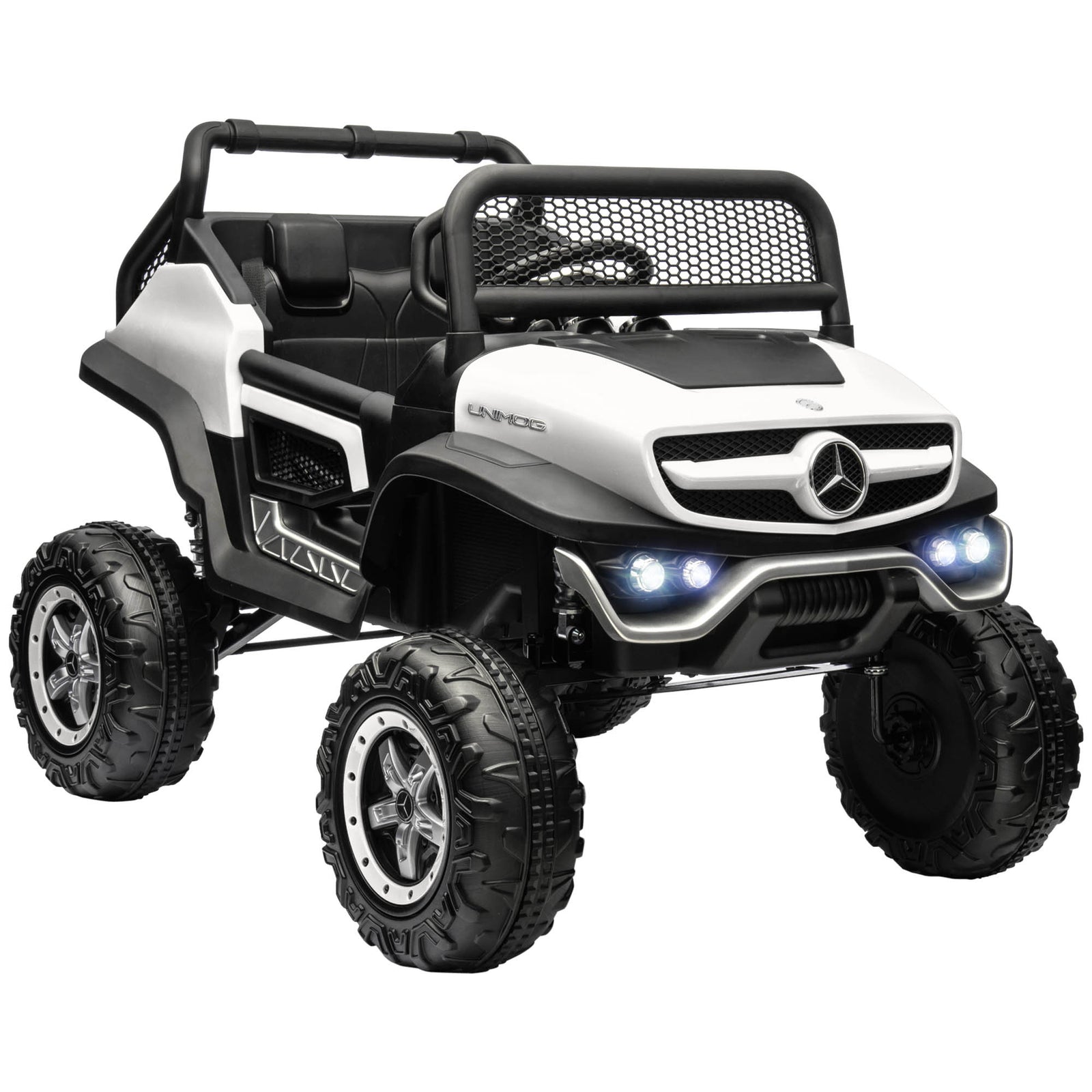 12v Licensed Mercedes-benz Unimog, Kids Electric Ride On Car | White