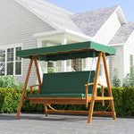 3 Seater Wooden Garden Swing Hammock Bench Lounger