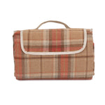 Burnt Orange Fleece Tartan Picnic Blanket
