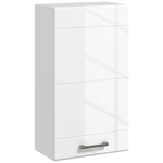 kleankin Bathroom Wall Cabinet, High Gloss Soft-close Storage Cabinet, White