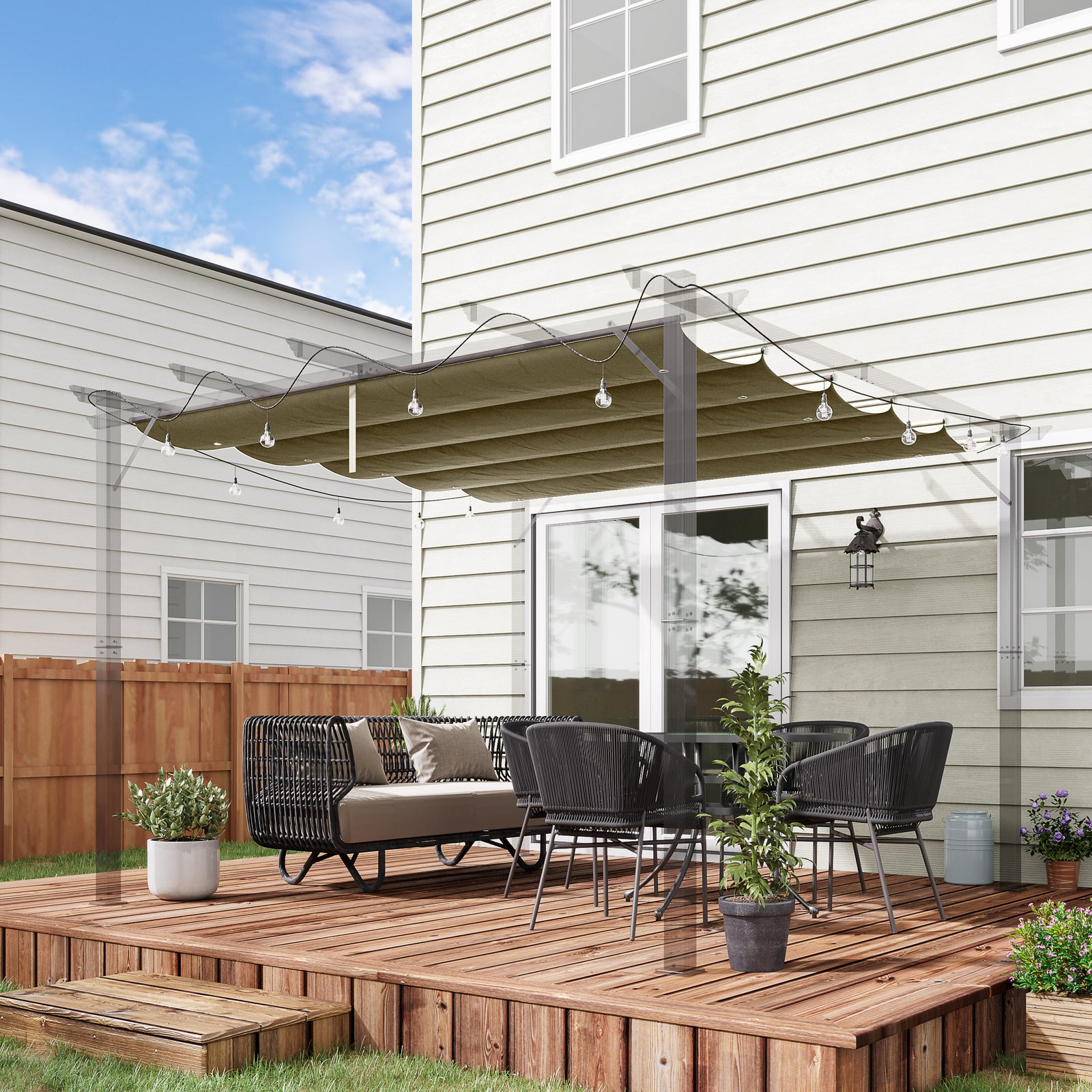 Pergola Cover For 3 X 3m Pergola, Replacement Canopy Only | Tan
