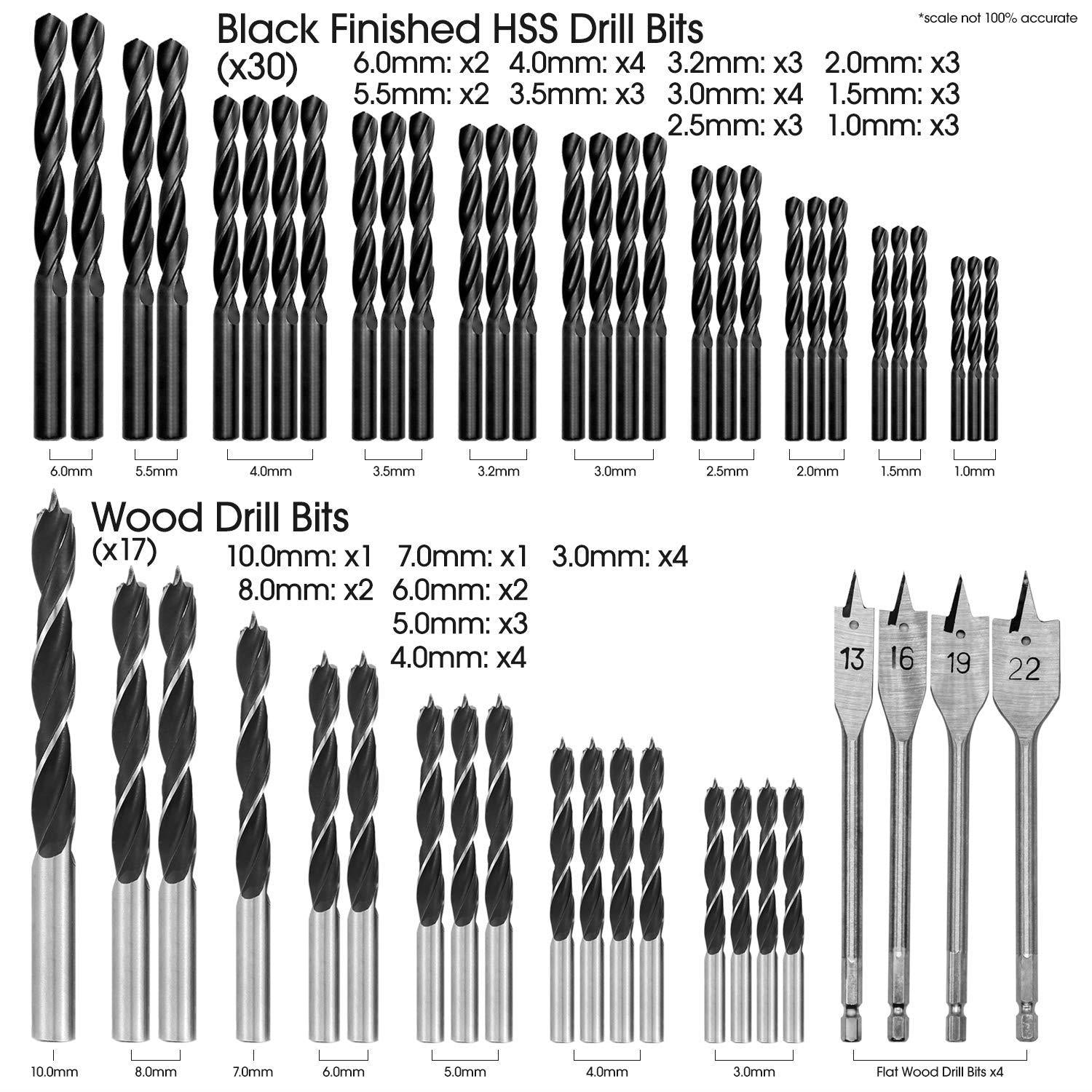 Drill Bit Multi Tool Set 246pc Multi-purpose Screwdriver Bits & Carry Case