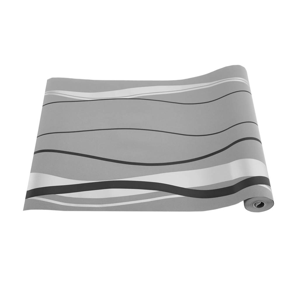 Modern Curve Striped Non-woven Wallpaper | Dark Grey