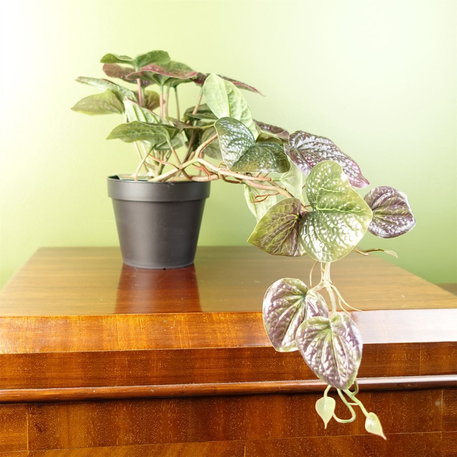 Artificial 35cm Trailing Purple Potted Pothos Plant