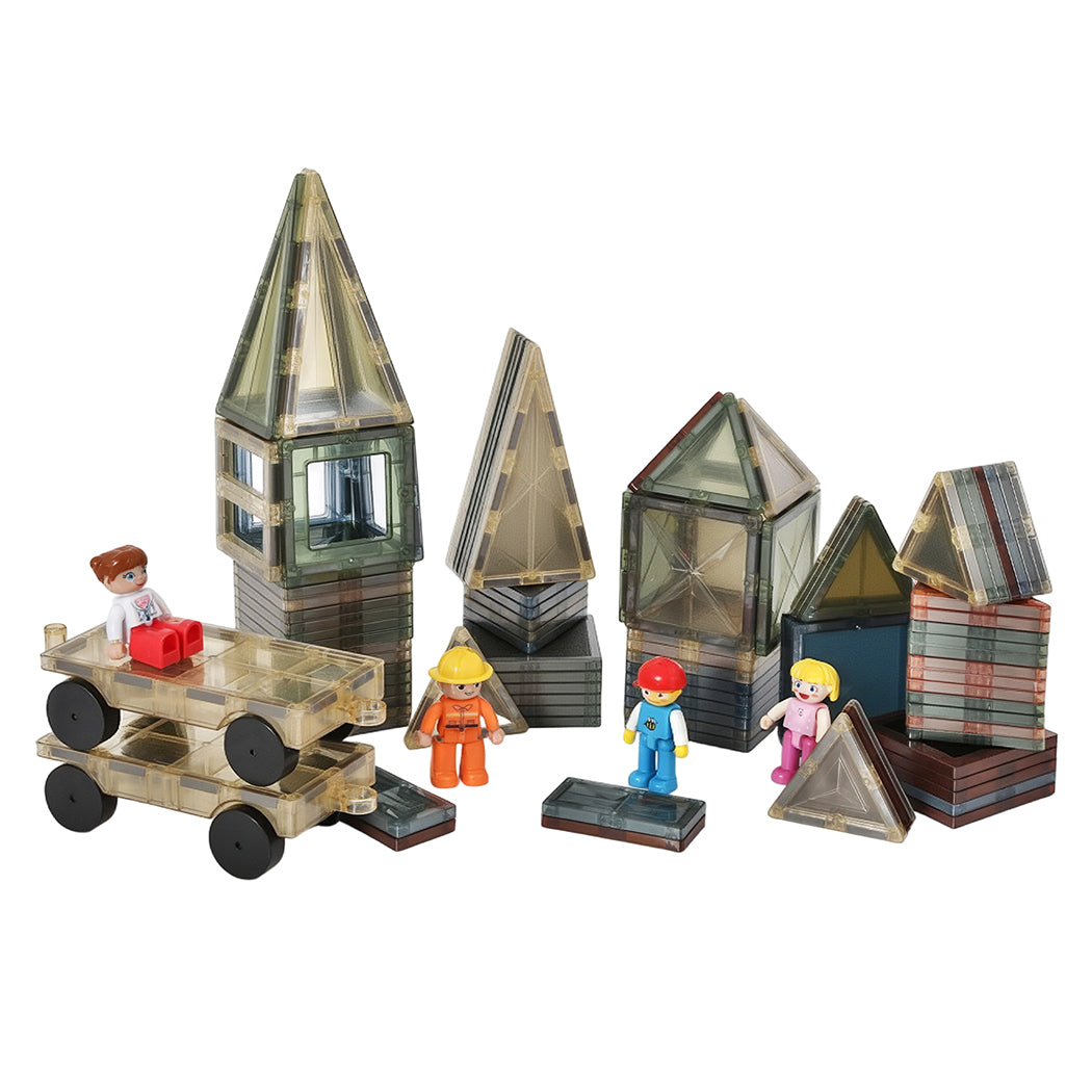 100pc Magnetic Building Tiles Kid Creative 3d Educational Construction Toy | Multi Colour