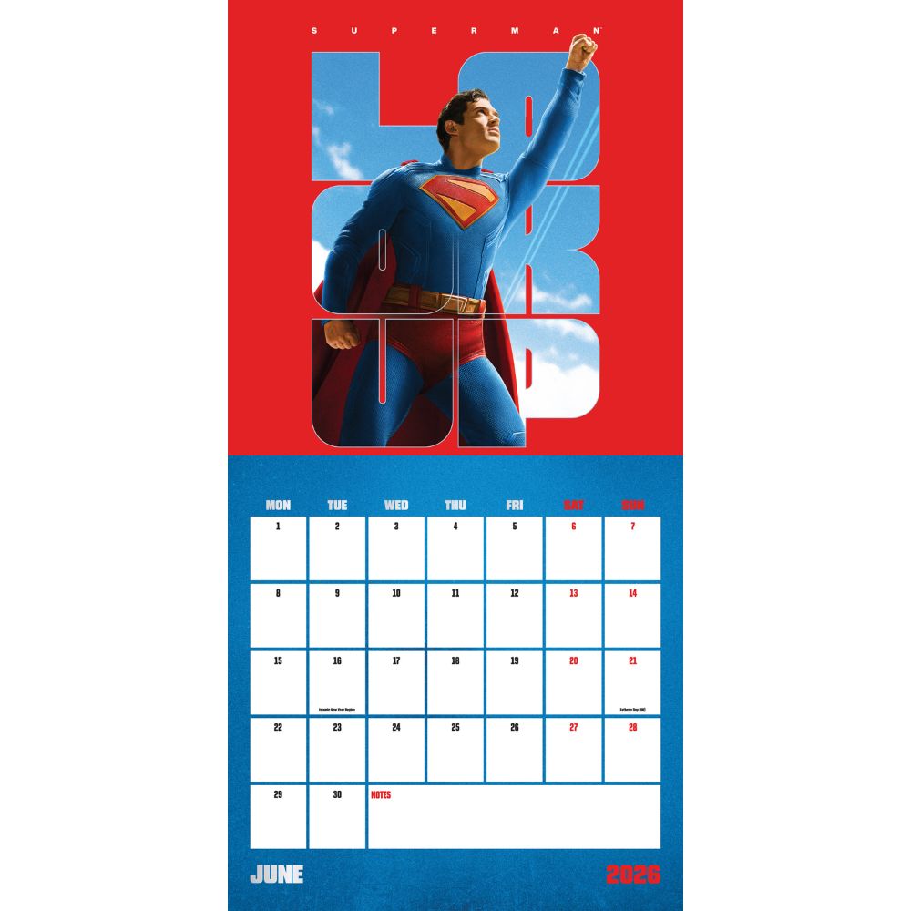 Superman Movie 2026 Square Calendar Official Product