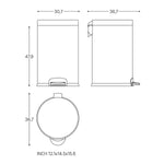 Waste Bin 20l, Pedal, Soft-close, Matt Black, Architect Collection