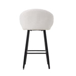 Breeins Set Of 2 Sherpa Fleece Upholstered Bar Stools